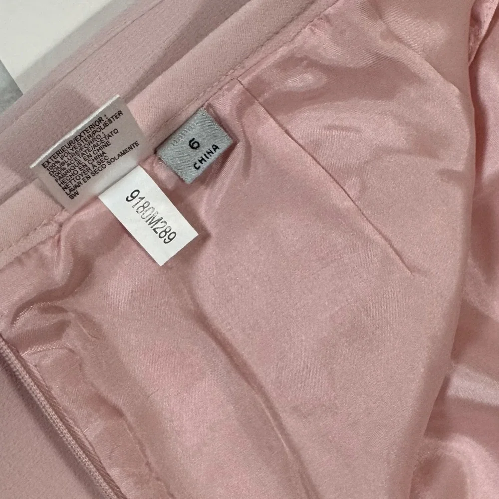 NWT Tahari ASL Pink Skirt Suit Size 6 4 Bow Collar Jacket Spring Pastel 2 Pc Set - Picture 7 of 16